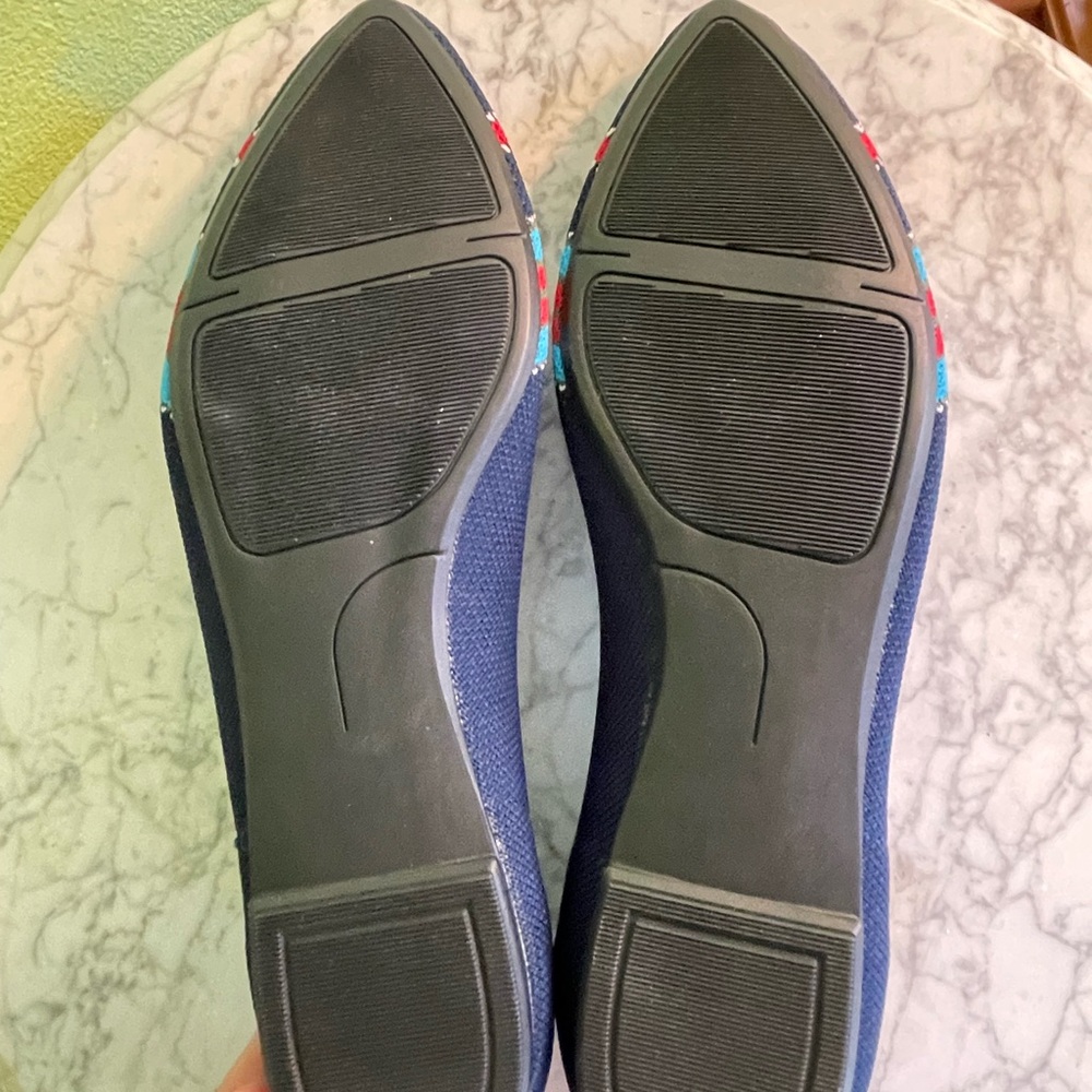 Chic Navy Flats with Multicolor Stripes - Picture 7 of 9